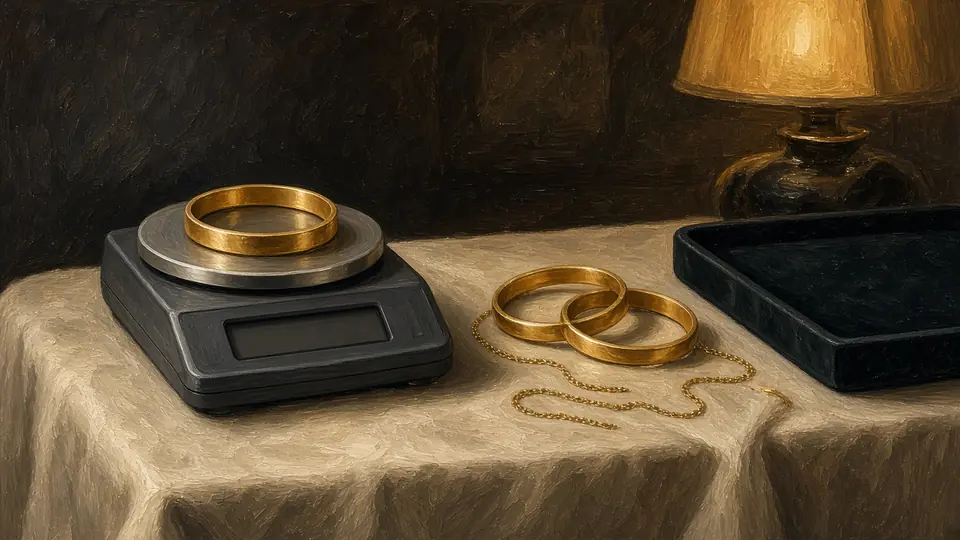 ValueMax gold price Singapore - gold bangles on a jewellery scale